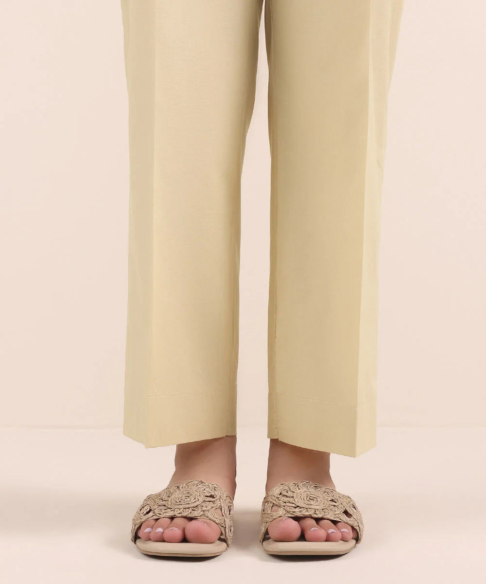 Sapphire Solid Cambric Straight Pants