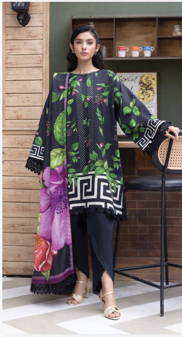 Maria.B M.Basics Elaheh Printed Lawn Unstitched 3Pc Suit