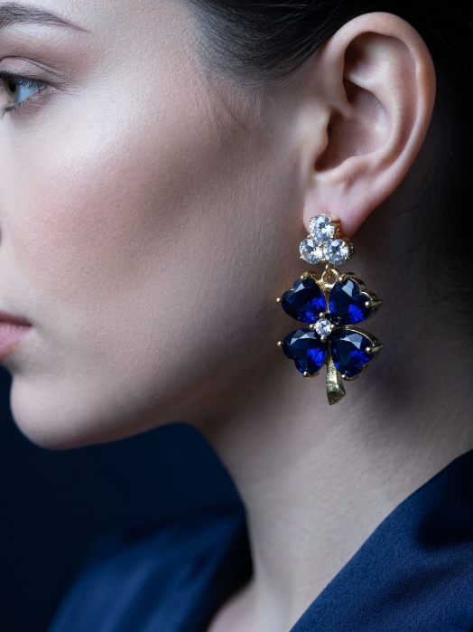Sapphire & Diamond Drop Earrings