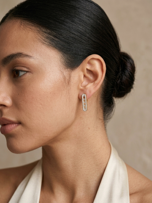 Diamond Bar Earrings