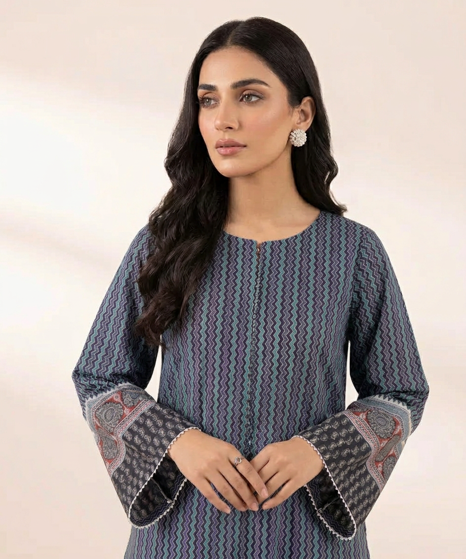 Sapphire Printed Lawn Shirt