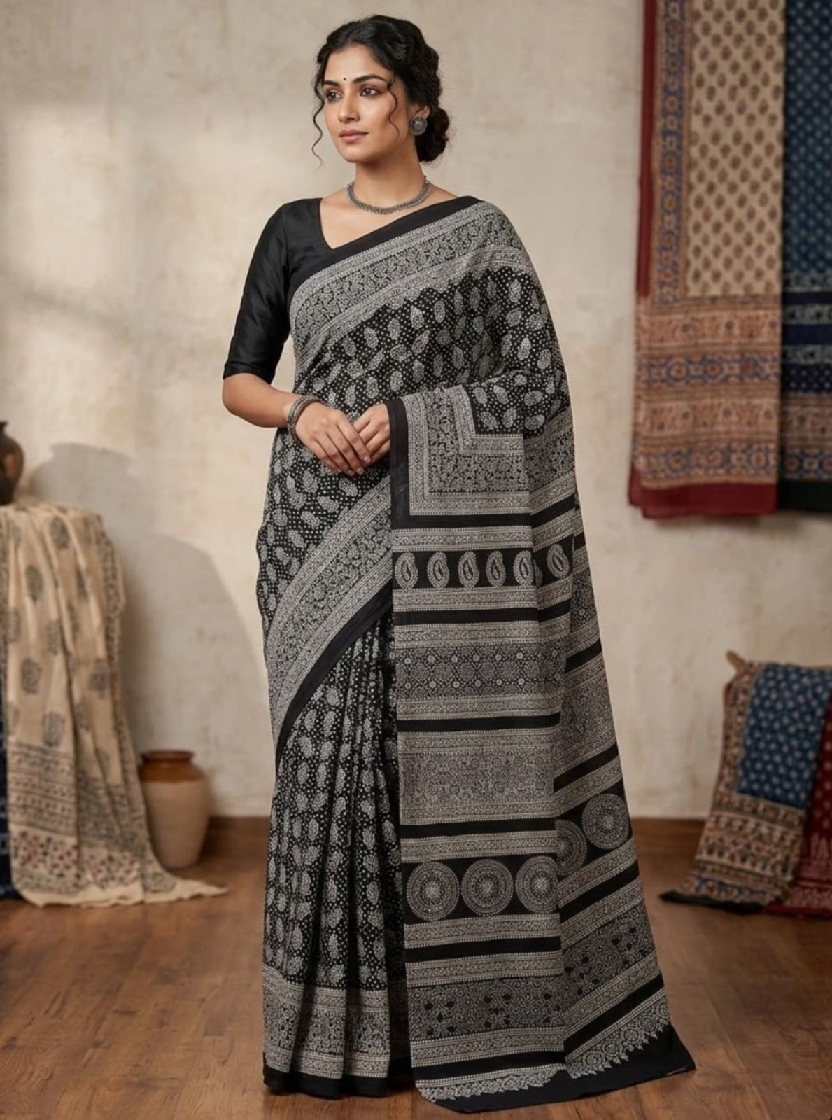 Premium Block Print Cotton Lawn Saree