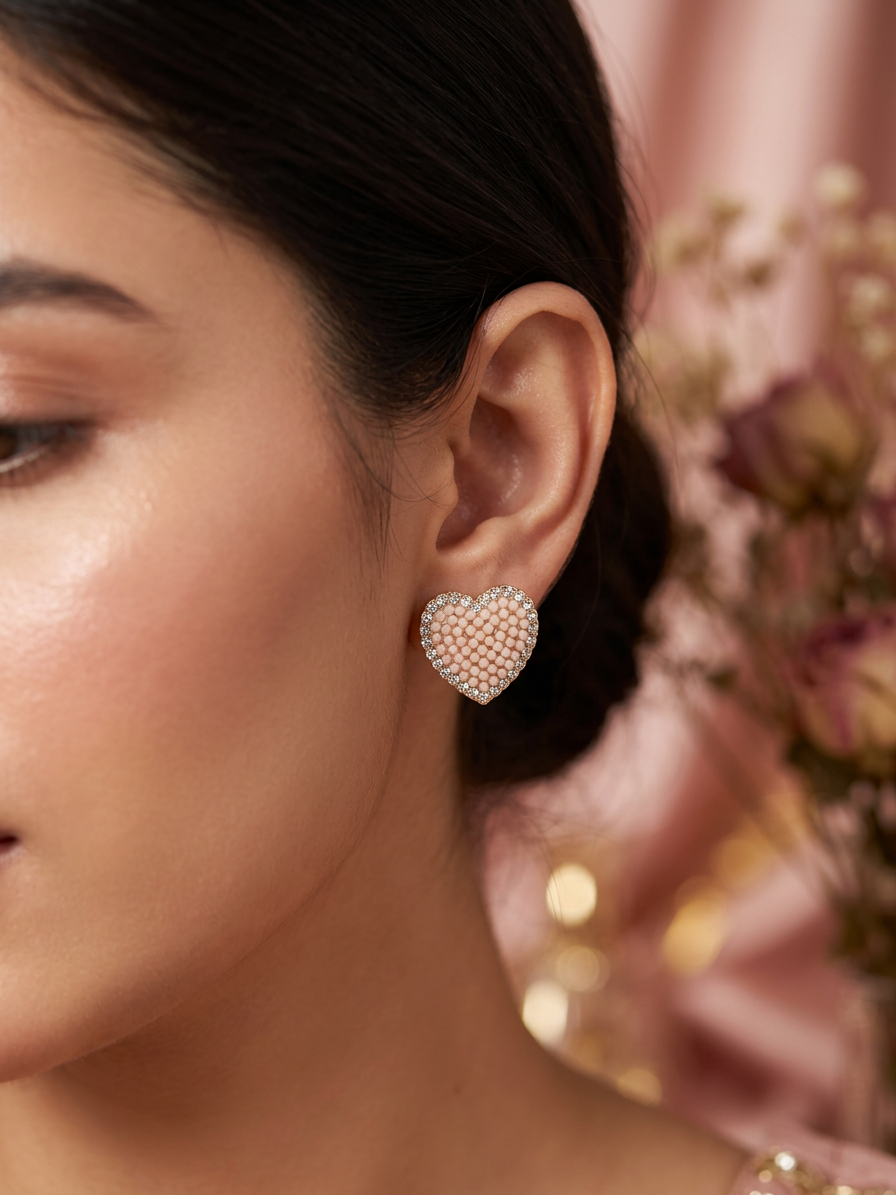 Premium Artificial Earrings Collection | Pearl hearts