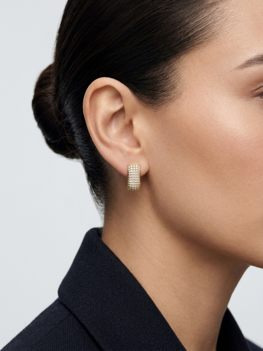 Diamond Huggie Hoop Earrings