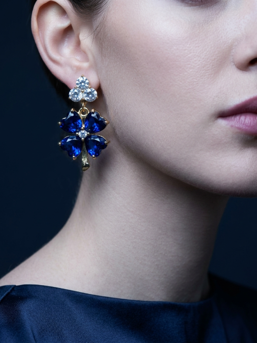 Sapphire & Diamond Drop Earrings