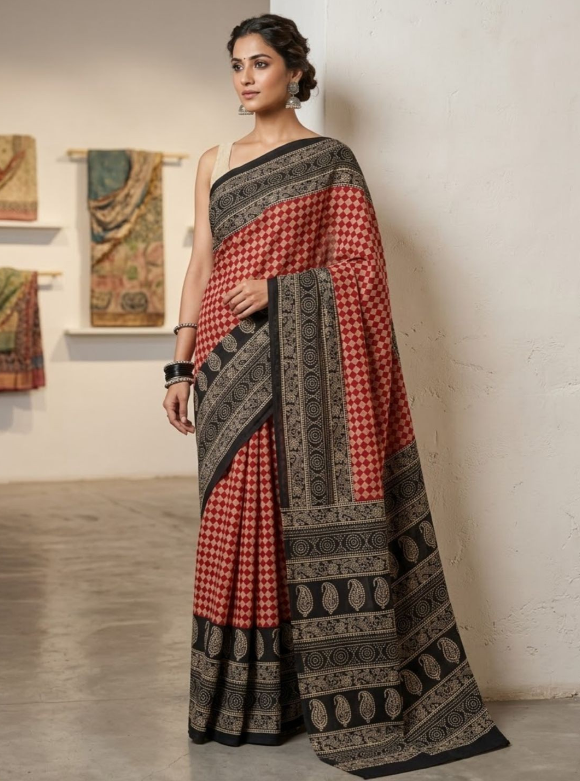 Premium Block Print Cotton Lawn Saree