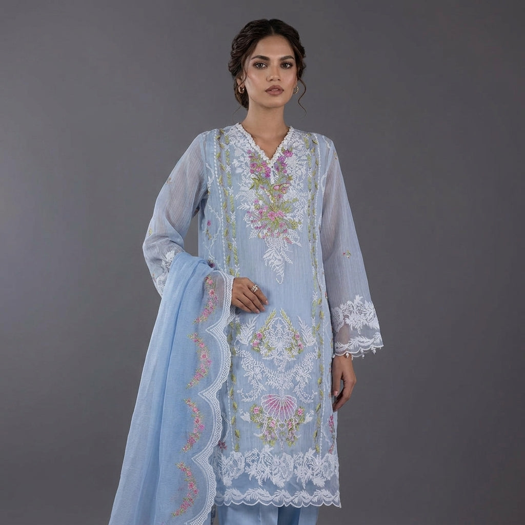 Sana Safinaz 3 Piece Embrioded Suit