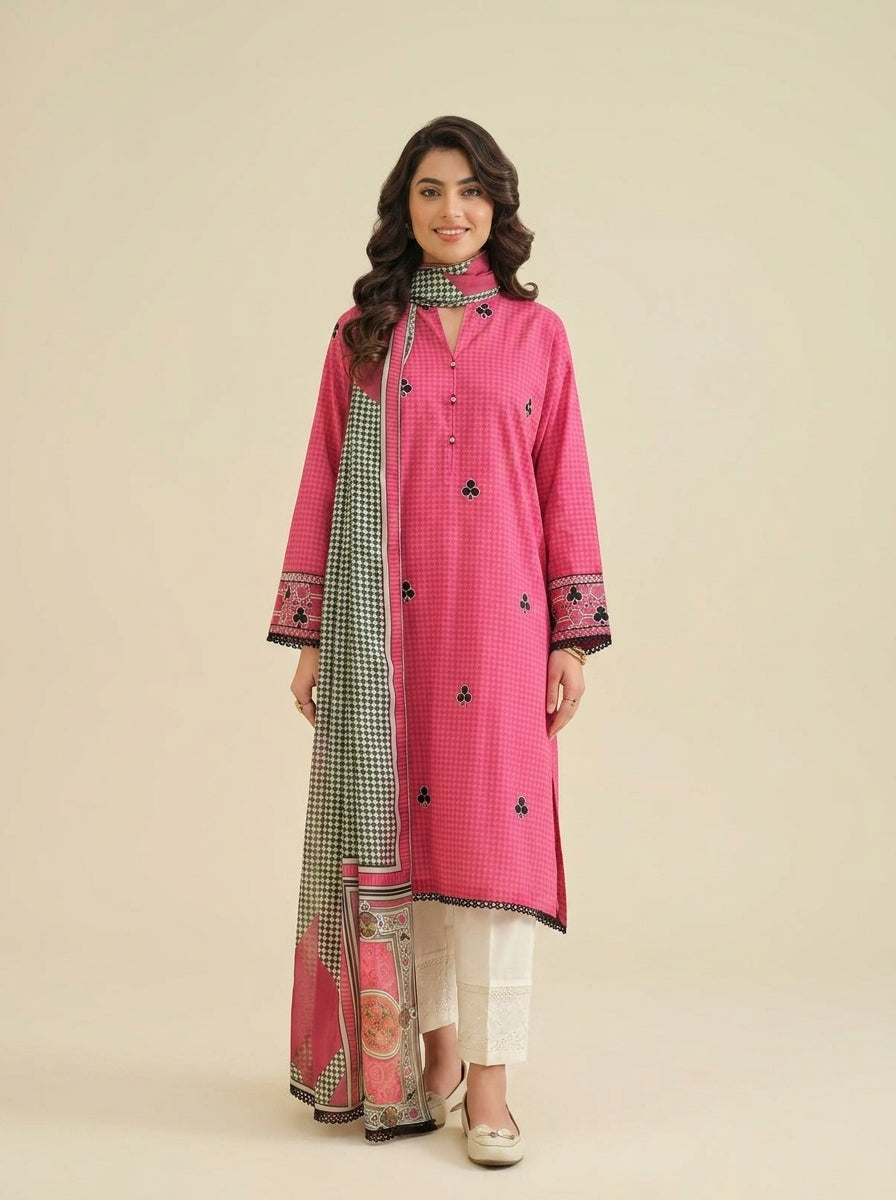 Nishat 2 Piece Shirt Dupatta Winter Cotton XL Embrioded