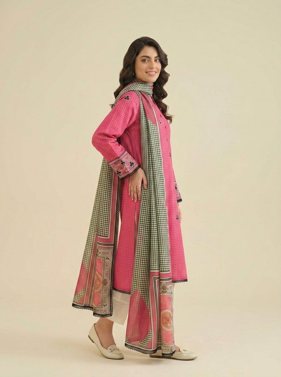Nishat 2 Piece Shirt Dupatta Winter Cotton XL Embrioded