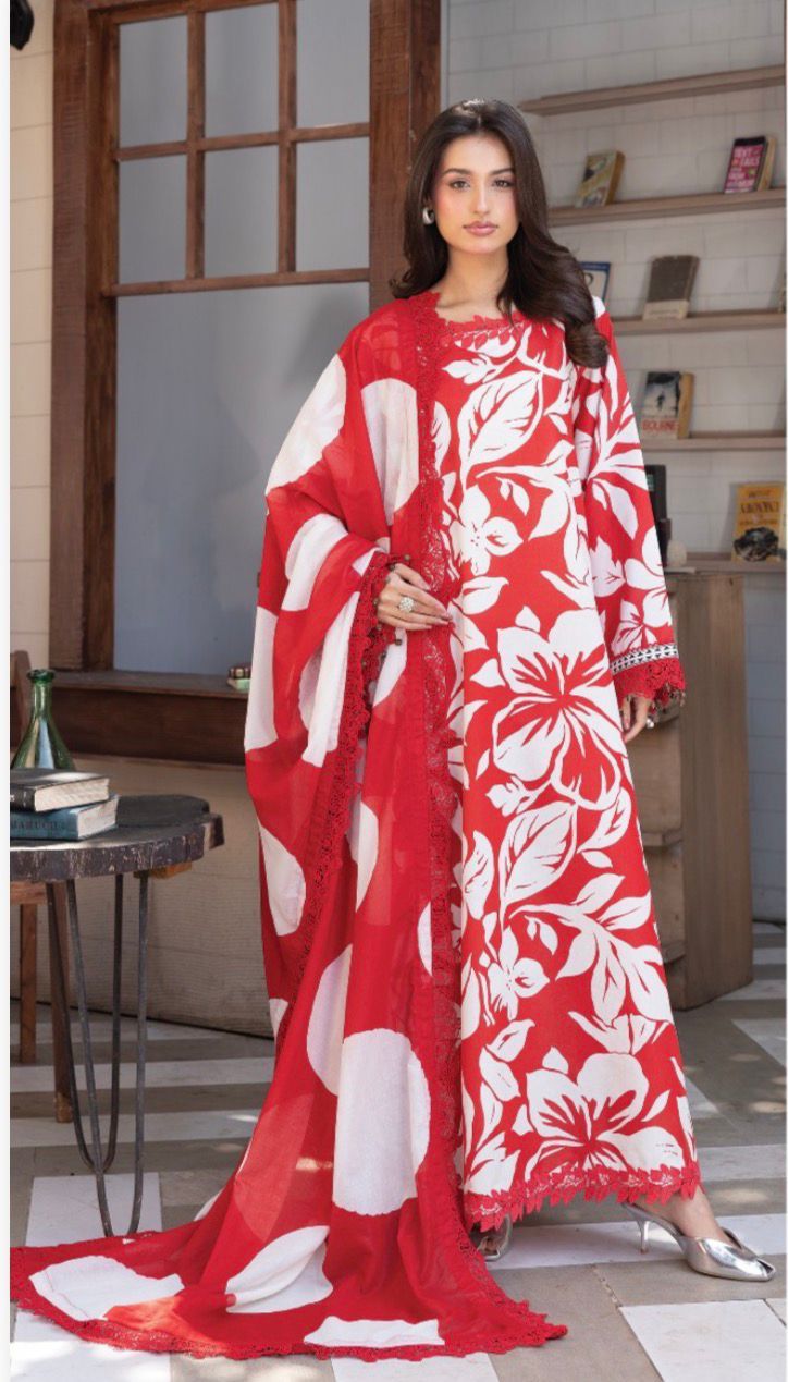 Maria.B M.Basics Elaheh Printed Lawn Unstitched 3Pc Suit