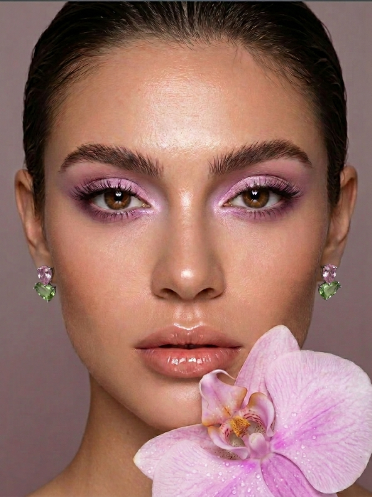 Purple Crystal Drop Earrings | Gold & Stone Design