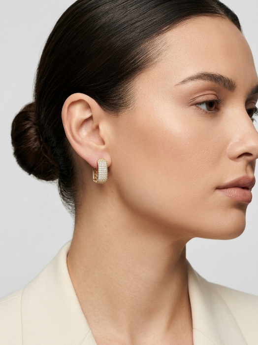 Diamond Huggie Hoop Earrings