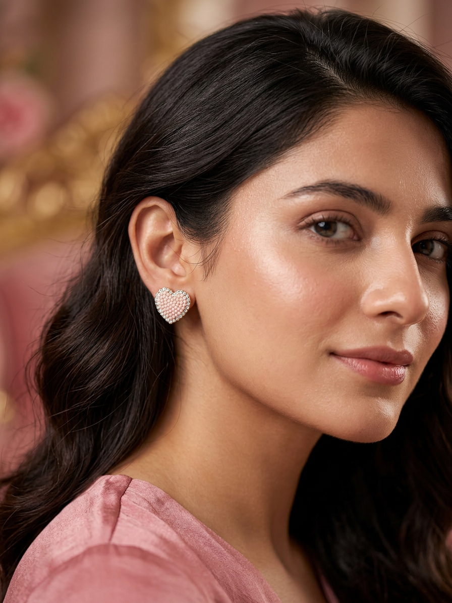 Premium Artificial Earrings Collection | Pearl hearts