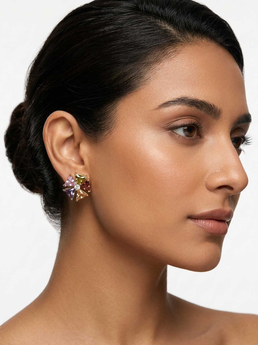 Premium Artificial Earrings Collection | Geometric crystals