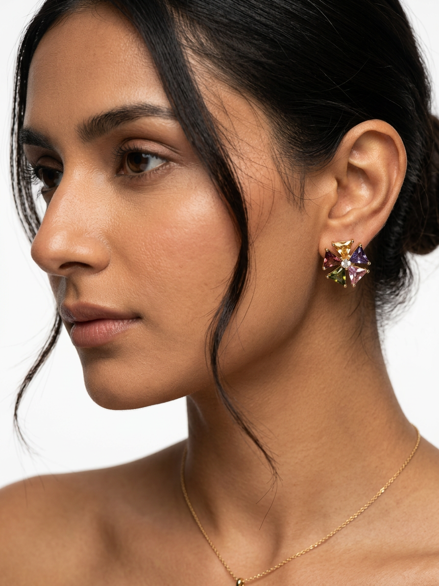 Premium Artificial Earrings Collection | Geometric crystals