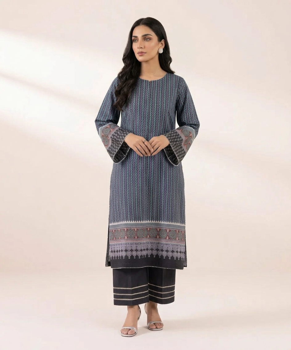 Sapphire Printed Lawn Shirt