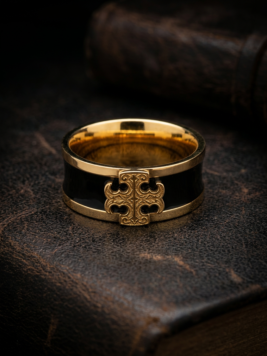Black Enamel Band Ring